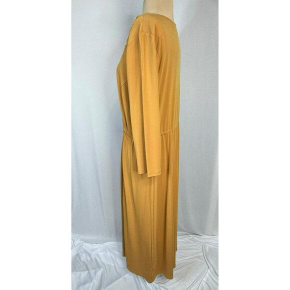 Bob Mackie Large Yellow Gold Wearable Art Dress With Beaded Neckline - Picture 8 of 12